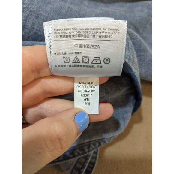 Old Navy Women's 3/4 Length Sleeve Jacket Blue Lyocell Open Minimalist Size M - Picture 7 of 10